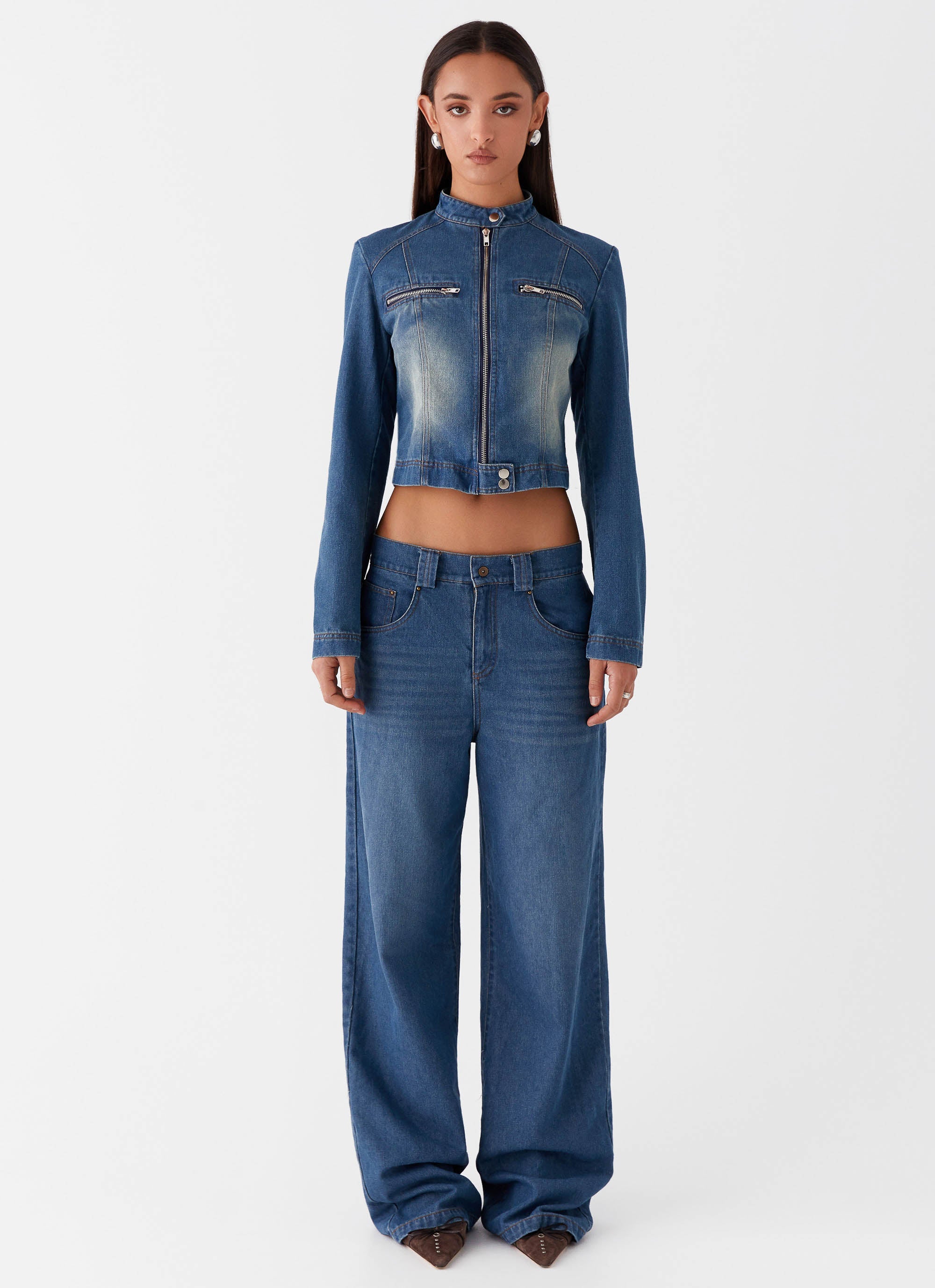 Ride Elegant Baggy Jeans - Vintage Blue Wash