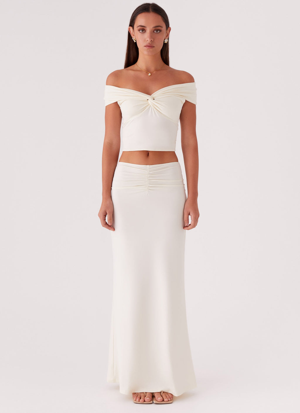 Trixie Twist Off Shoulder Top - Ivory