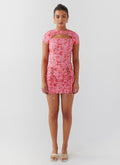 Take A Sip Tie Mini Skirt - Cherry Blossom