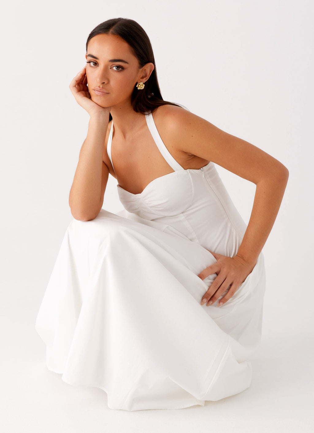 Vento Midi Dress - White