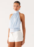 Willow Chiffon Top - Blue
